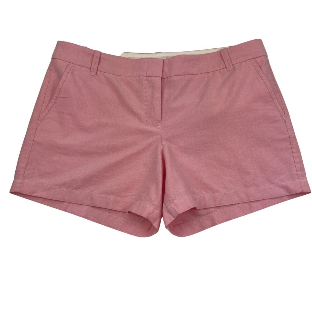 J. Crew 100% Cotton Lightweight Powdered Oxford City Fit Shorts Women's Size 14